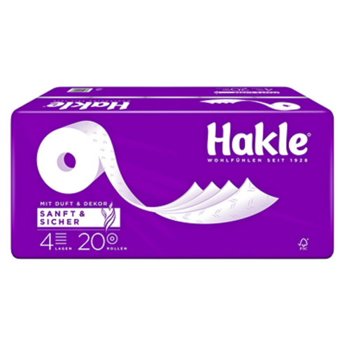 Hakle Toilettenpapier Ultra Soft 4 lagig 20 Rollen super weich Klopapi – AS  Tattoo Supply