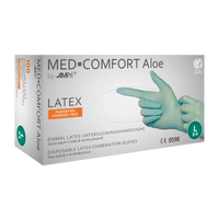 Latexhandschuhe, mintgrün, grün, puderfrei, Med-Comfort Aloe 100Stk