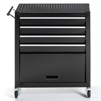 Workstation, Schwarz, 4 Schubladen Rückläufer