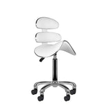 Tattoo Drehhocker mit Rückenlehne 80 Weiß – Ergonomischer Studiohocker