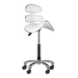 Tattoo Drehhocker mit Rückenlehne 80 Weiß – Ergonomischer Studiohocker