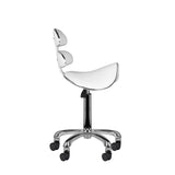 Tattoo Drehhocker mit Rückenlehne 80 Weiß – Ergonomischer Studiohocker