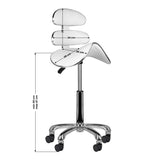 Tattoo Drehhocker mit Rückenlehne 80 Weiß – Ergonomischer Studiohocker