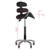 Tattoo Drehhocker mit Rückenlehne 80 Schwarz – Ergonomischer Studiohocker