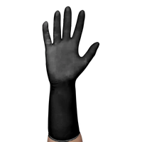 Latexhandschuhe mit Überlänge schwarz,  puderfrei, Black 300 Latex