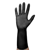 Latexhandschuhe mit Überlänge schwarz,  puderfrei, Black 300 Latex