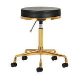Tattoo Hocker Gold-Black | Runder Kosmetikhocker Studio