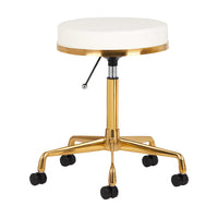 Tattoo Hocker Gold Weiß