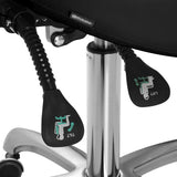 Tattoo Hocker Silber/Schwarz mit Rückenlehne