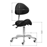 Tattoo Hocker Silber/Schwarz mit Rückenlehne
