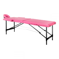 Klappbare Massageliege aus Aluminium Komfort Black Rosa