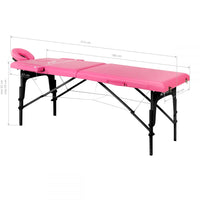 Klappbare Massageliege aus Holz Komfort Black Rosa