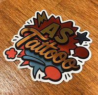 AS Tattoo Spiegel Sticker 8x8cm Old School Graffiti Style