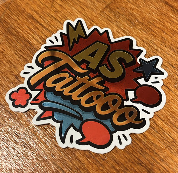 AS Tattoo Spiegel Sticker 8x8cm Old School Graffiti Style
