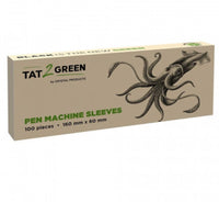 Tat2Green - Pen Machine Sleeves - Black - 160 mm x 60 mm - Box of 100 XL