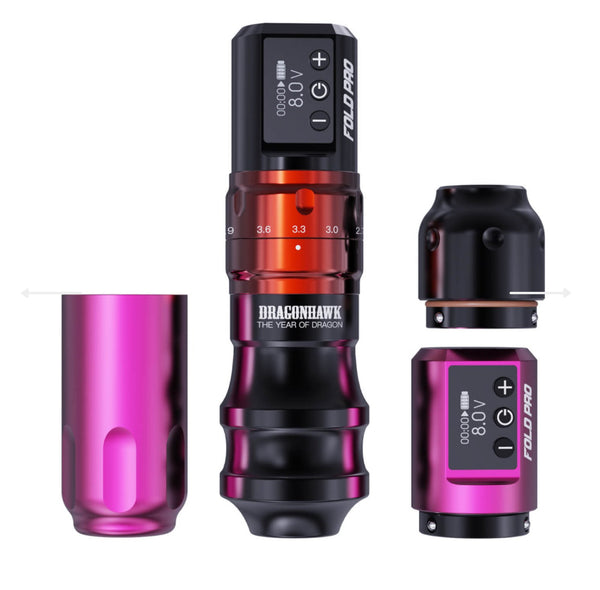 Tattoo-Set | Dragonhawk Fold Pro Jahr des Drachen Edition Rotations-Tattoomaschine Stift Kabelloses Profi-Bündel