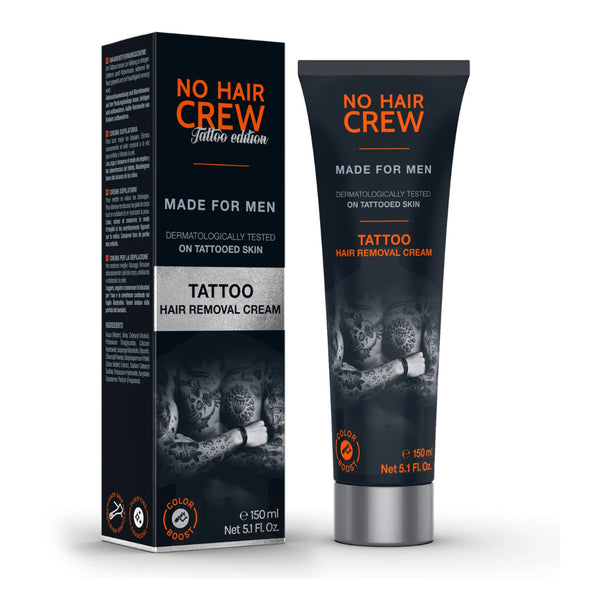 No Hair Crew ENTHAARUNGSCREME FÜR TÄTOWIERTE HAUT, 150ML