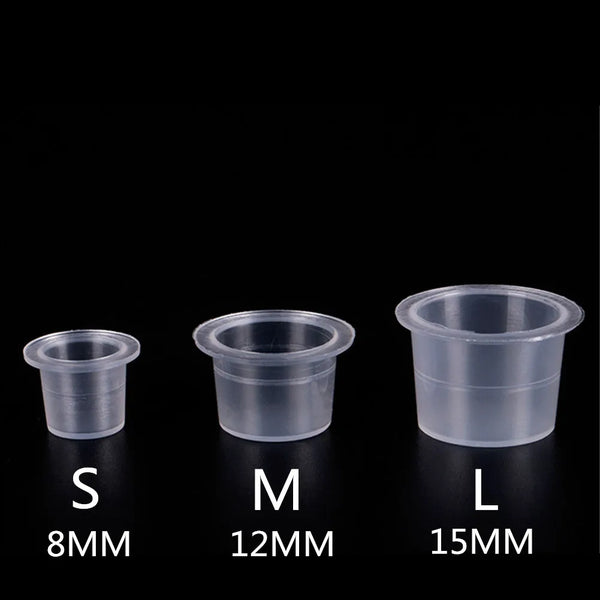Farbkappen 100 St. Ink Cups S/M/L Kunststoff transparent