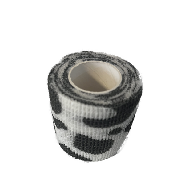 GRIFF BANDAGEN Tape Fixierbinden 5cm x 4,5m Rolle Schwarz/Weiß Kuhflecken
