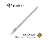 Precision Threaded Sterilized 1" Piercing Needles — Box of 100  14G