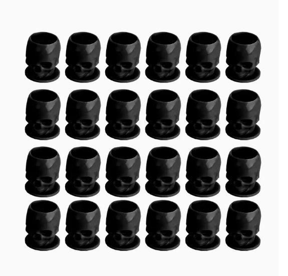 200 Farbkappen Kunststoff mit Sockel schwarz 15mm