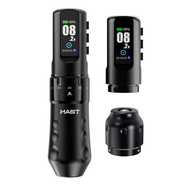 Dragonhawk Kabellose Tattoo Pen Maschine 2.5–4.5 mm Hub | Mast Flip 4 Pro (mit RCA-Adapter)