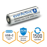 AKKU 18500 3.7V Li-ion 2100mAh USB-C