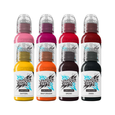 Weltberühmte Limitless Tattoo Ink – Ryan Smith Flower Set – 8x 30 ml