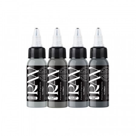 Raw Pigments EU - Graues Farbset - 4 x 30 ml / 1 oz