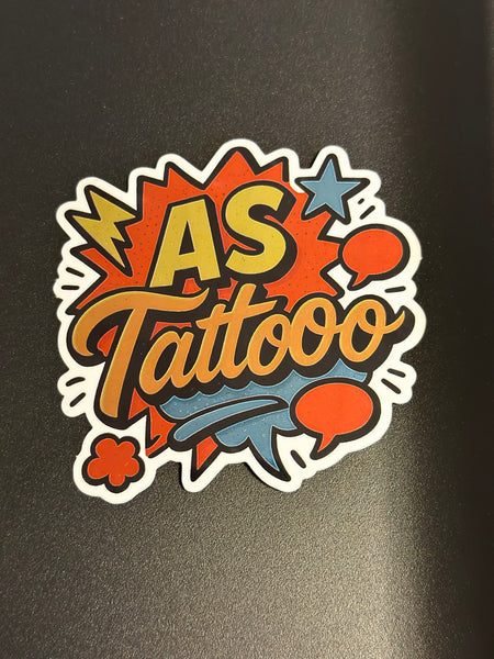 AS Tattoo Spiegel Sticker 8x8cm Old School Graffiti Style