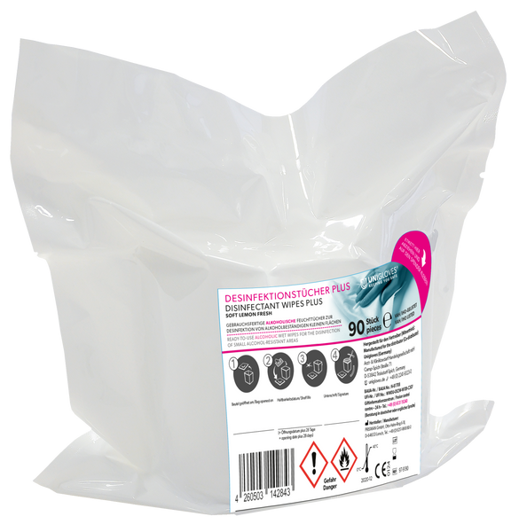 UNIGLOVES Desinfektionstücher Plus-Soft – gebrauchsfertig Wipes | Tücher | 90 Blatt