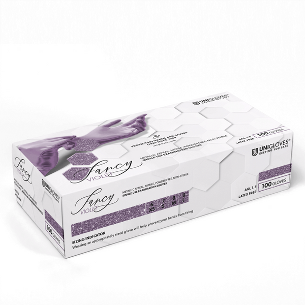 Nitrilhandschuhe, UNIGLOVES FANCY Violet puderfrei Nitril  unsteril, ungepudert